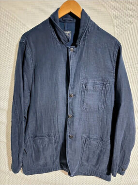 Abercrombie & Fitch Men's Button Front Jacket in Blue Size 44 Like New